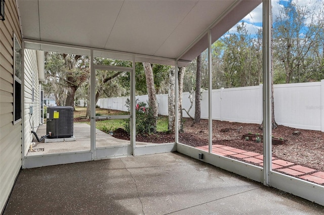 view of unfurnished sunroom