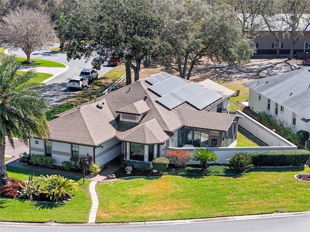 aerial view with a residential view