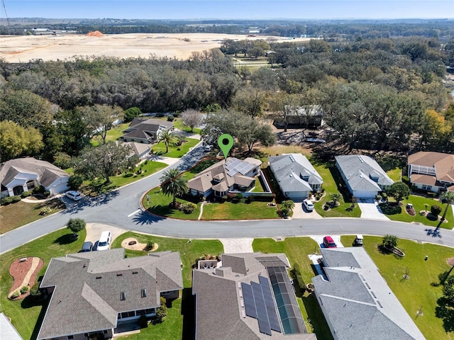 aerial view with a residential view