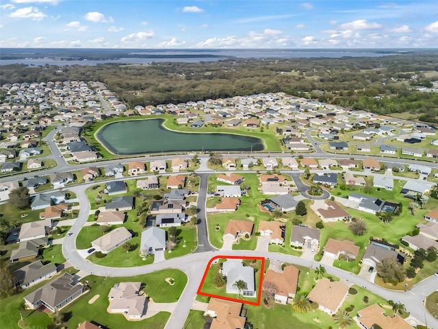 drone / aerial view with a residential view