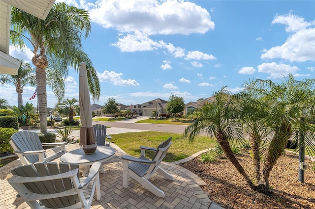 view of patio featuring a residential view