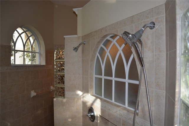 full bathroom featuring walk in shower