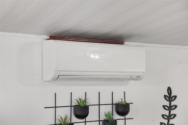 interior details with a wall mounted AC