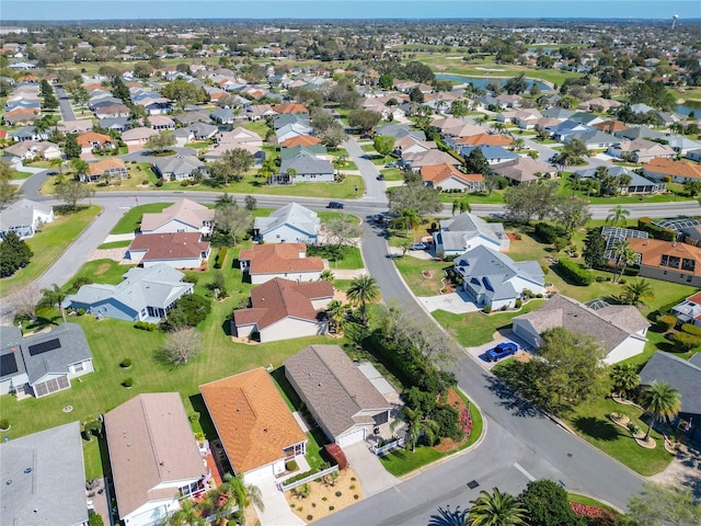 aerial view with a residential view