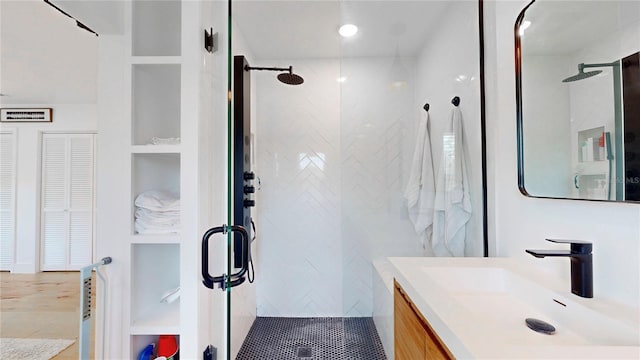 1930 Hilltop Dr, Mount Dora, FL 32757 - full bathroom featuring a stall shower and vanity