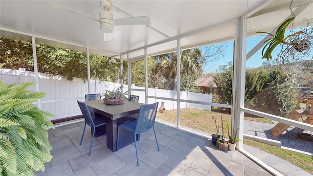 1930 Hilltop Dr, Mount Dora, FL 32757 - sunroom featuring a ceiling fan