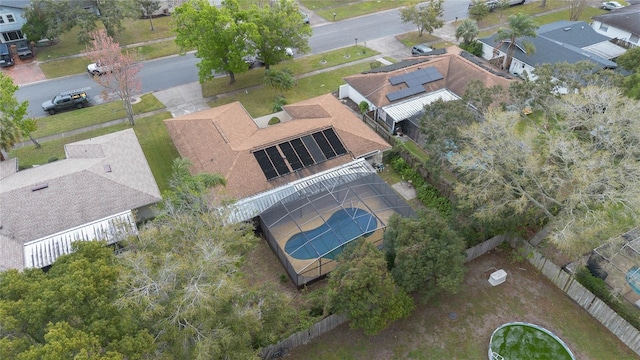 drone / aerial view with a residential view