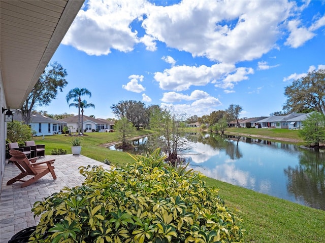 property view of water featuring a residential view