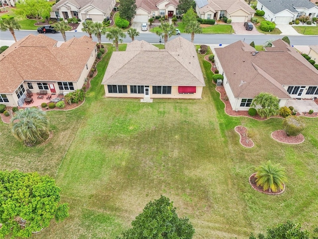 drone / aerial view with a residential view