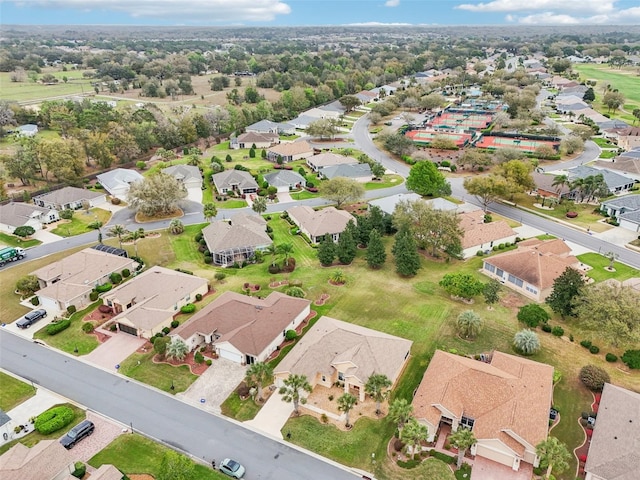 aerial view with a residential view