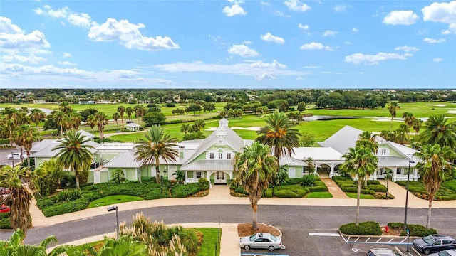 birds eye view of property featuring view of golf course