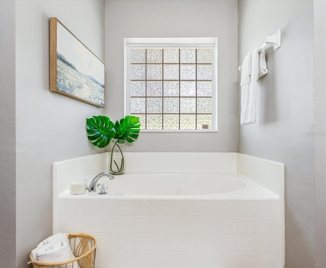 full bathroom featuring a garden tub