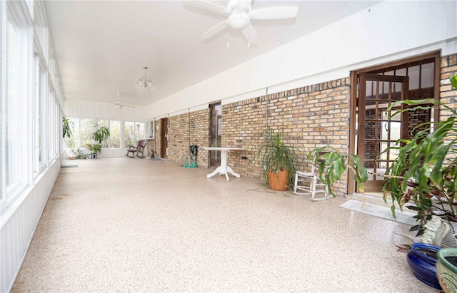 view of patio with a ceiling fan