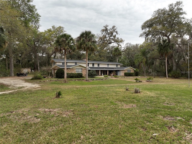 view of front of house with a front yard