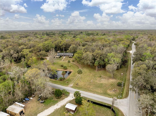 aerial view with a forest view