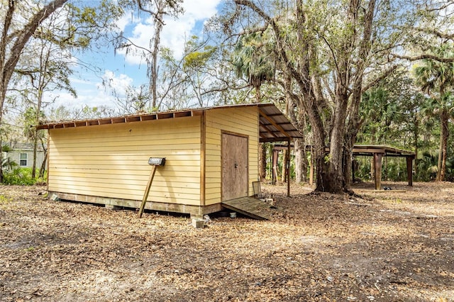 view of shed