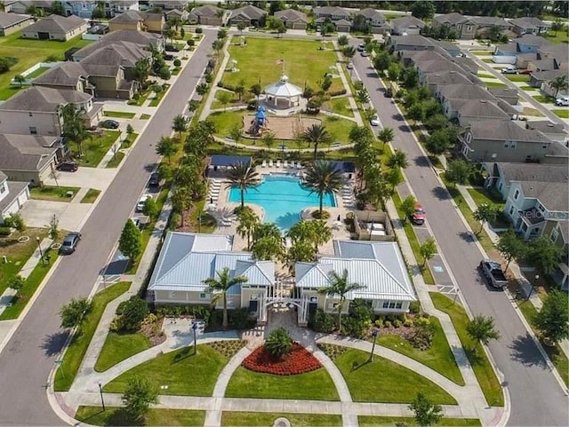 aerial view featuring a residential view