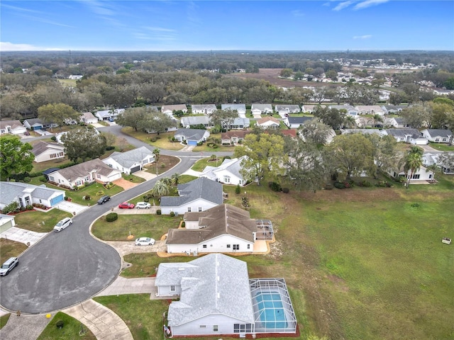 drone / aerial view with a residential view