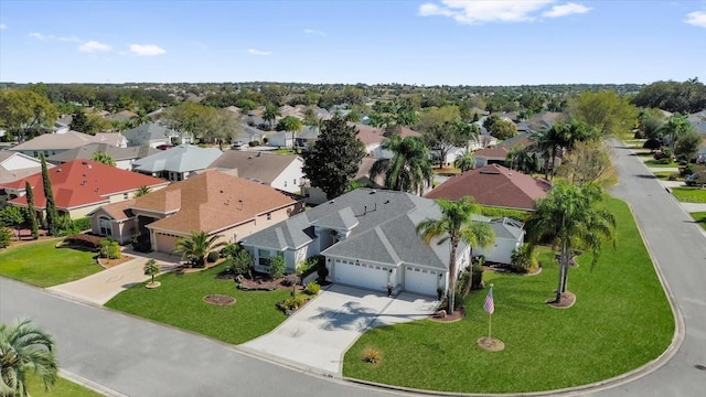 aerial view with a residential view