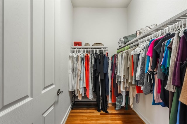 spacious closet featuring wood finished floors