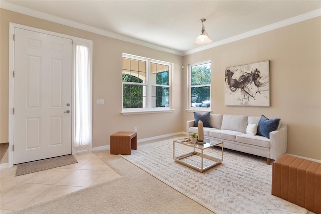 30342 Gidran Ter, Mount Dora, FL 32757 - tiled living area featuring baseboards and ornamental molding