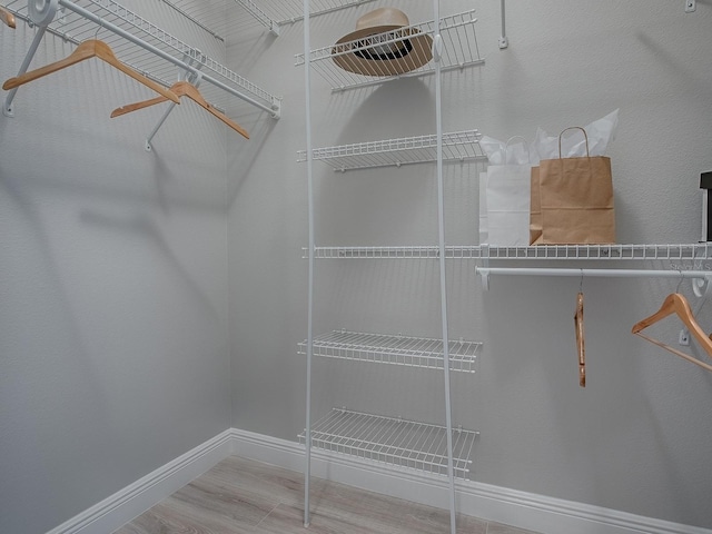 spacious closet featuring wood finished floors