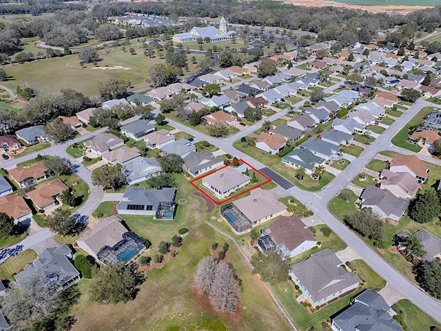 aerial view featuring a residential view