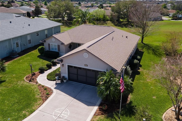 drone / aerial view with a residential view