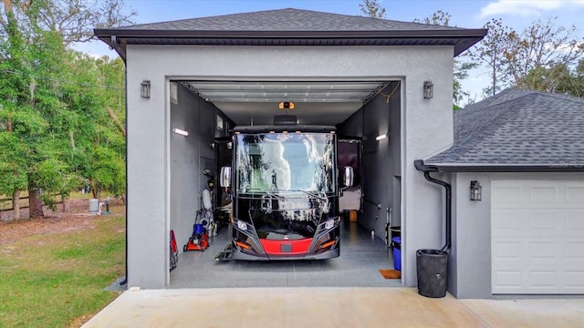 view of garage