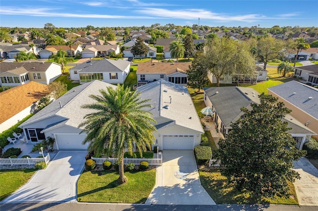 birds eye view of property with a residential view