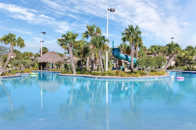 view of pool with a gazebo