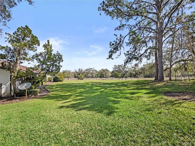 view of yard featuring fence