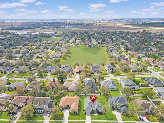 drone / aerial view with a residential view