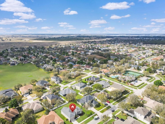 bird's eye view with a residential view