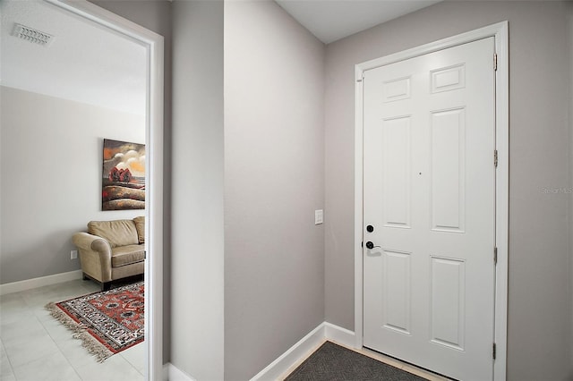 entrance foyer with visible vents and baseboards