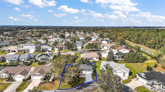 bird's eye view with a residential view