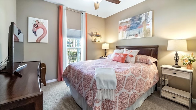 26747 White Plains Way, Leesburg, FL 34748 - carpeted bedroom featuring ceiling fan and baseboards
