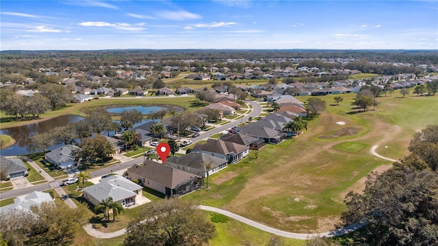 26747 White Plains Way, Leesburg, FL 34748 - bird's eye view featuring a residential view, view of golf course, and a water view