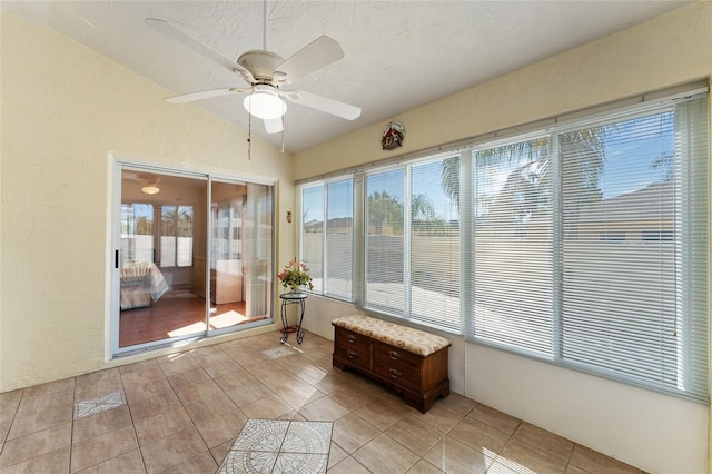1202 San Bernardo Rd, The Villages, FL 32162 - sunroom / solarium with lofted ceiling and ceiling fan