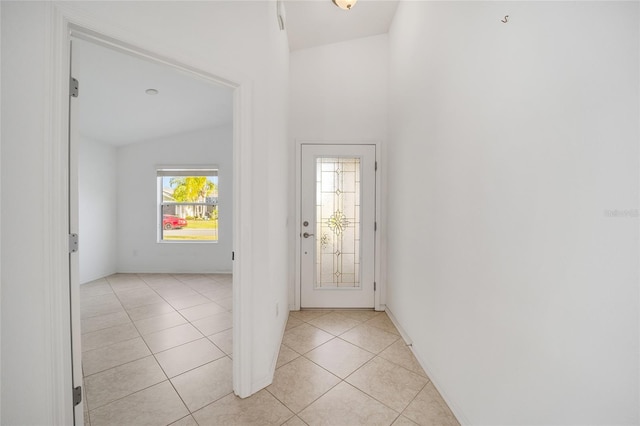 entryway featuring light tile patterned flooring