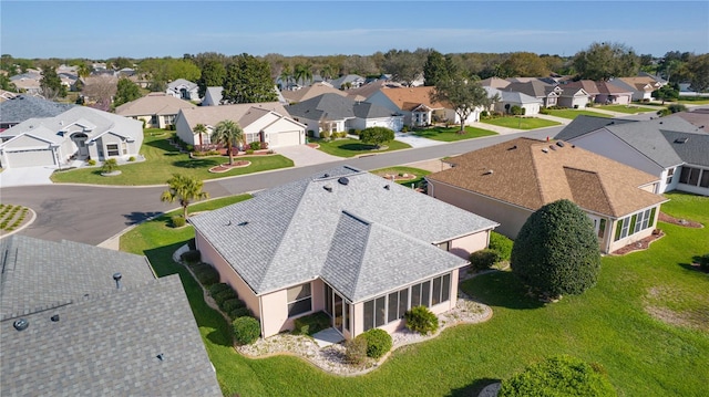 aerial view with a residential view