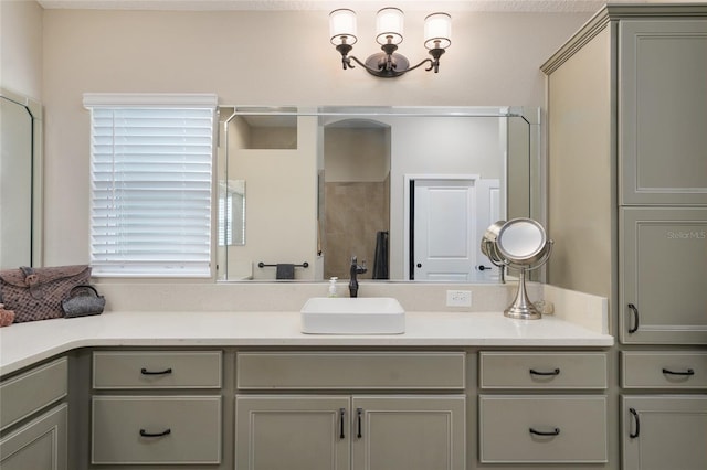 2124 Biller Cir, The Villages, FL 32163 - bathroom with vanity and walk in shower