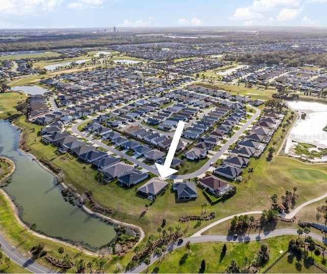 2124 Biller Cir, The Villages, FL 32163 - birds eye view of property with a water view and a residential view