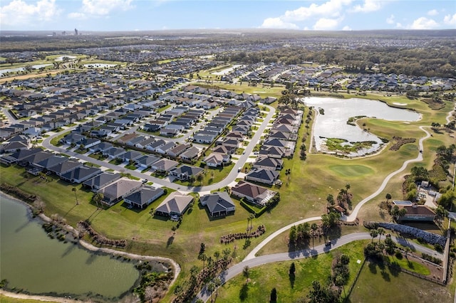2124 Biller Cir, The Villages, FL 32163 - bird's eye view featuring view of golf course, a water view, and a residential view