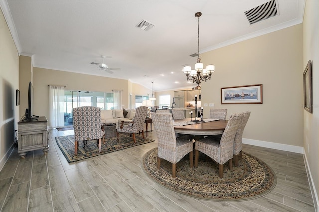 2124 Biller Cir, The Villages, FL 32163 - dining space with ornamental molding, visible vents, light wood-style flooring, and baseboards
