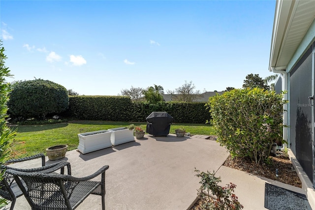 view of patio with a fenced backyard