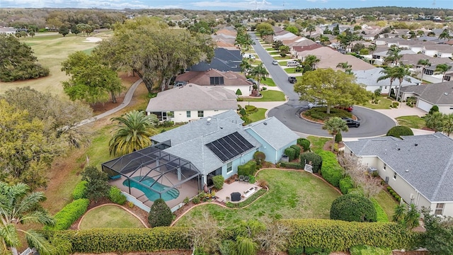 aerial view with a residential view