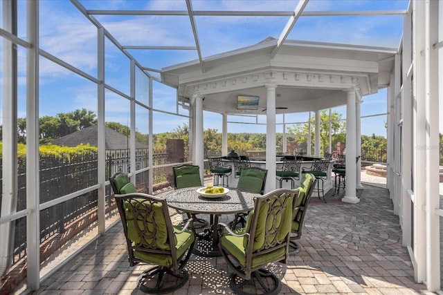 view of sunroom