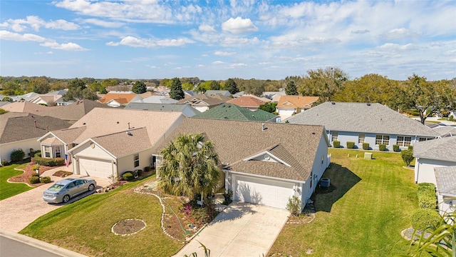 aerial view with a residential view