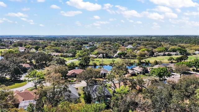 bird's eye view with a water view and a residential view